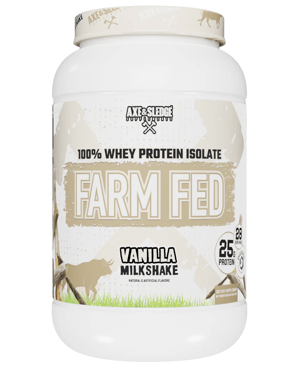 AXE & SLEDGE Farm Fed - Grass-Fed Whey Protein Isolate 30 servings / Vanilla Milkshake Grass-Fed Whey Protein Isolate
