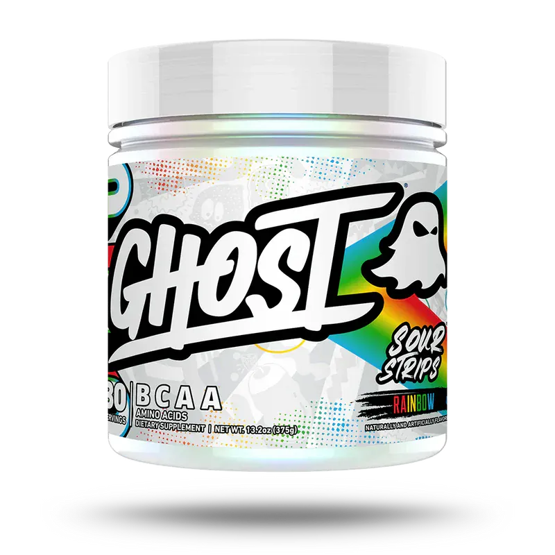 GHOST GHOST® BCAA V2 - 30 Servings 30 Servings / Rainbow Candy Sour Strips BCAA's