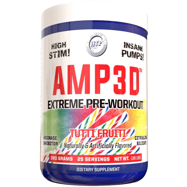 Hi-Tech Pharmaceuticals Amp3d™ 25 Servings (385g) / Tutti Frutti High Stim Pre Workout