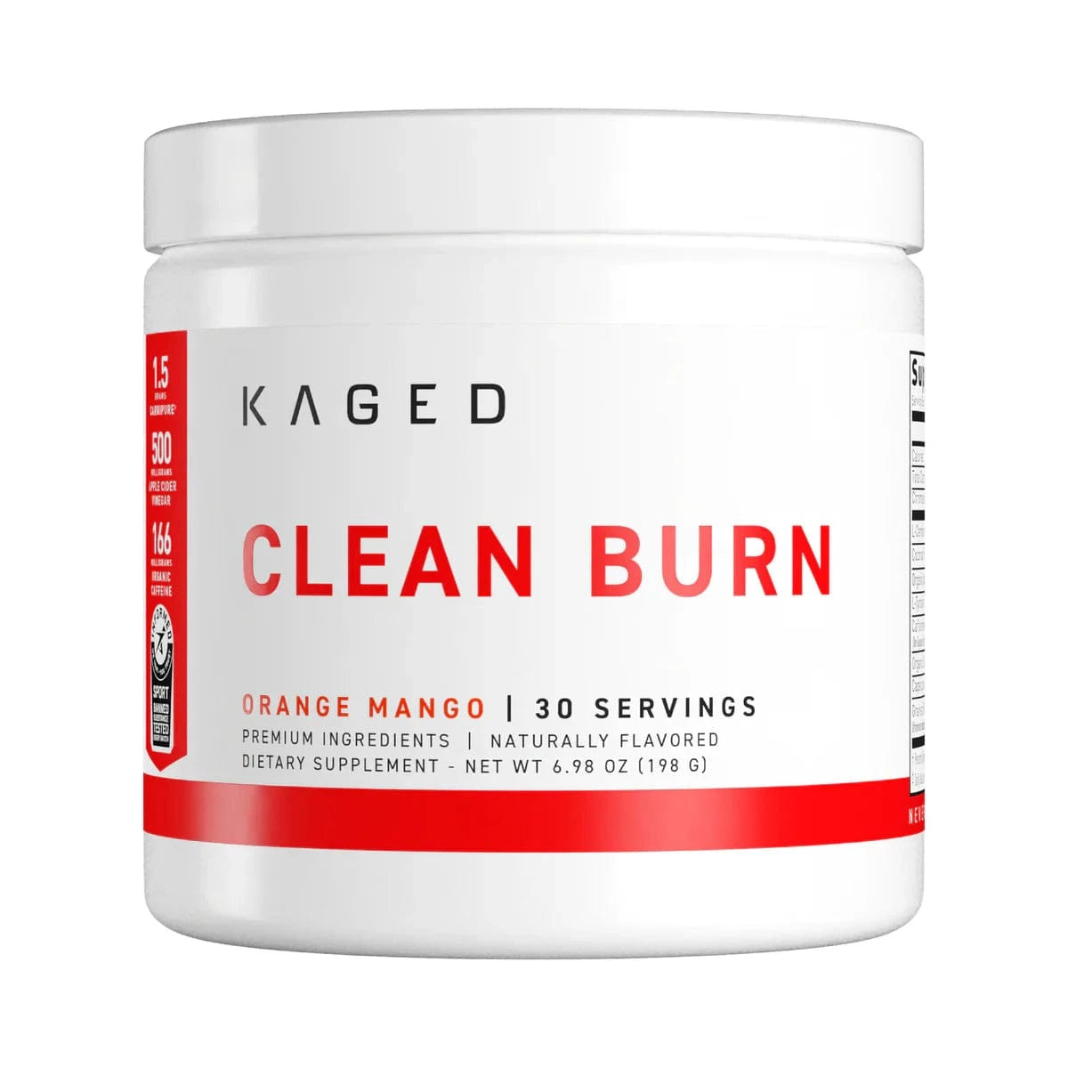 Kaged Muscle Clean Burn Powder 30 Servings / Strawberry Lemonade Weight Loss Support