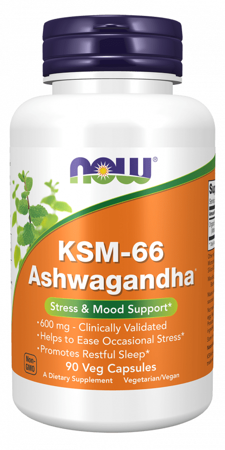 NOW Foods KSM-66 Ashwagandha 90 Veg Capsules Ashwagandha Extract