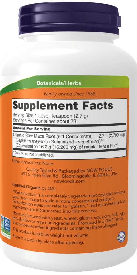 NOW Foods NOW Foods Maca 6:1 Concentrate Pure Powder - 198 grams 198 grams Maca Concentrate Pure Powder