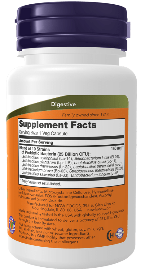 Now Foods Probiotic-10, 25 Billion 100 Veg Capsules Probiotis