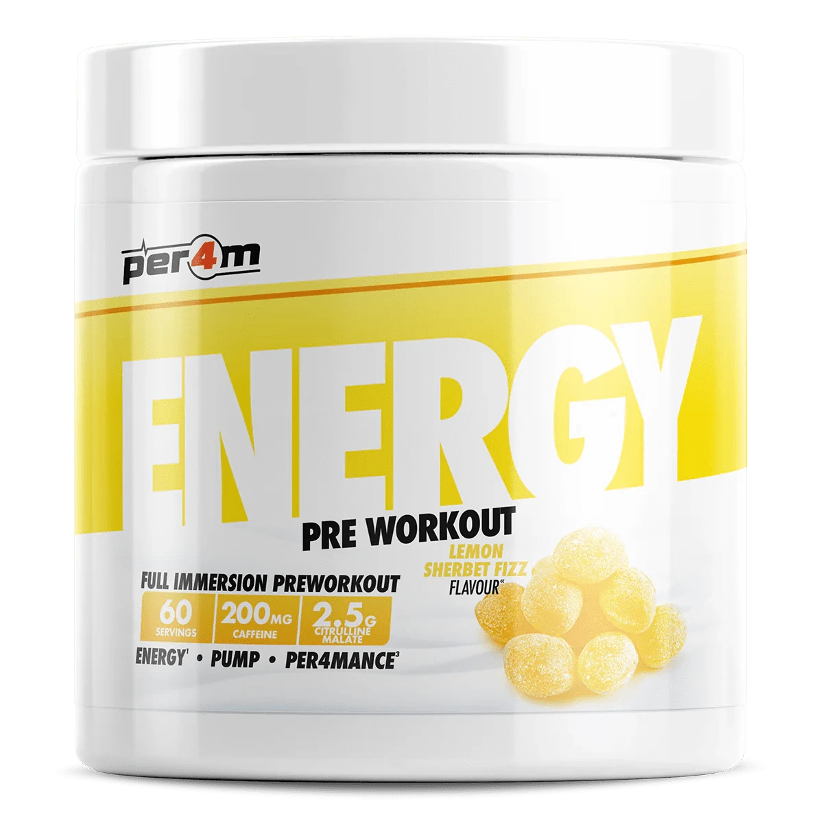 Per4m Per4m Energy Pre Workout 60 Servings / Lemon Sherbet Fizz Energy Pre Workout