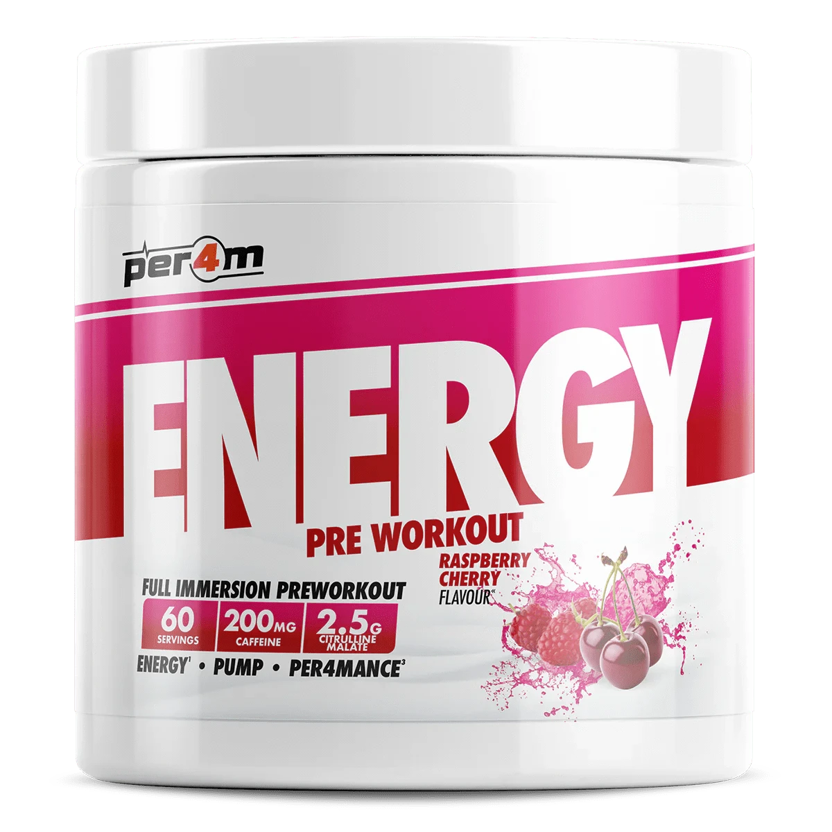 Per4m Per4m Energy Pre Workout 60 Servings / Raspberry Cherry Energy Pre Workout