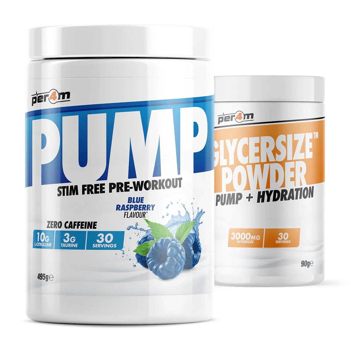 Per4m Per4m Pump with Glycersize - 30 Servings 30 Servings (495g) / Blue Raspberry Stim Free Pre-Workout