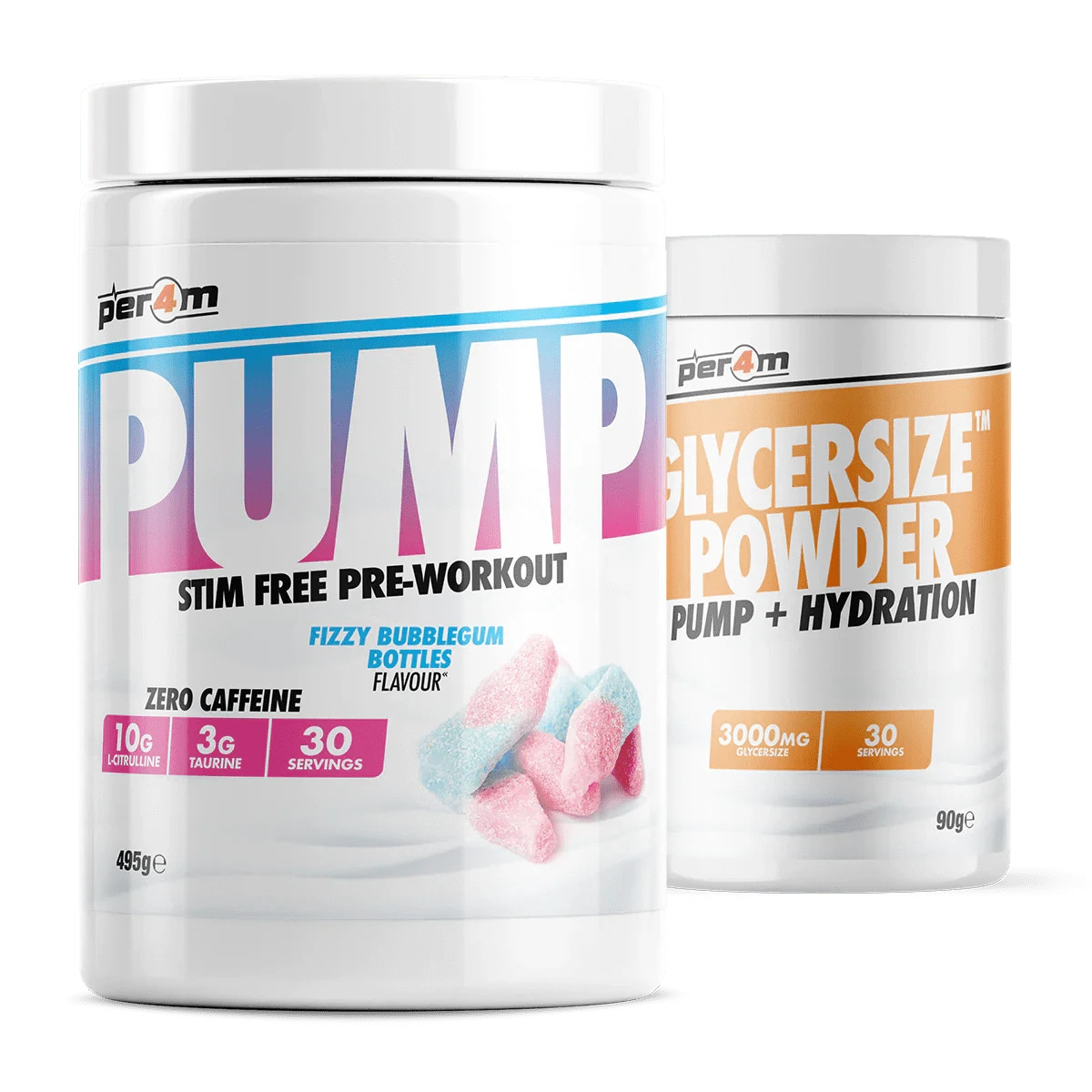 Per4m Per4m Pump with Glycersize - 30 Servings 30 Servings (495g) / Fizzy Bubblegum Stim Free Pre-Workout
