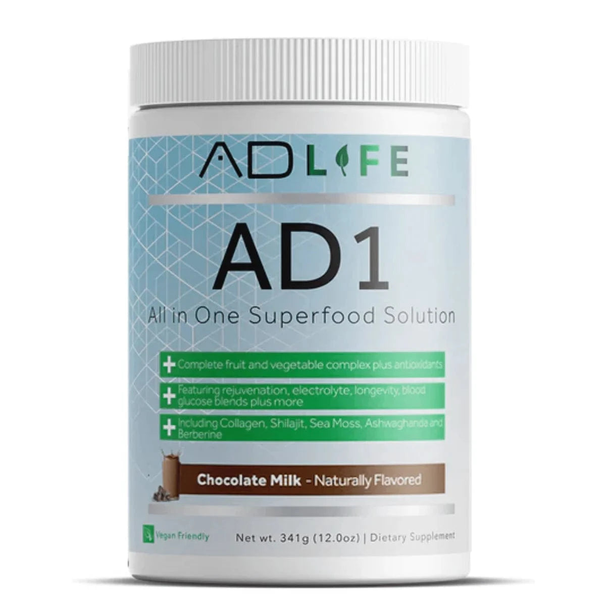 Project AD AD1 Greens 24 Servings / Chocolate Milk Superfood Formula