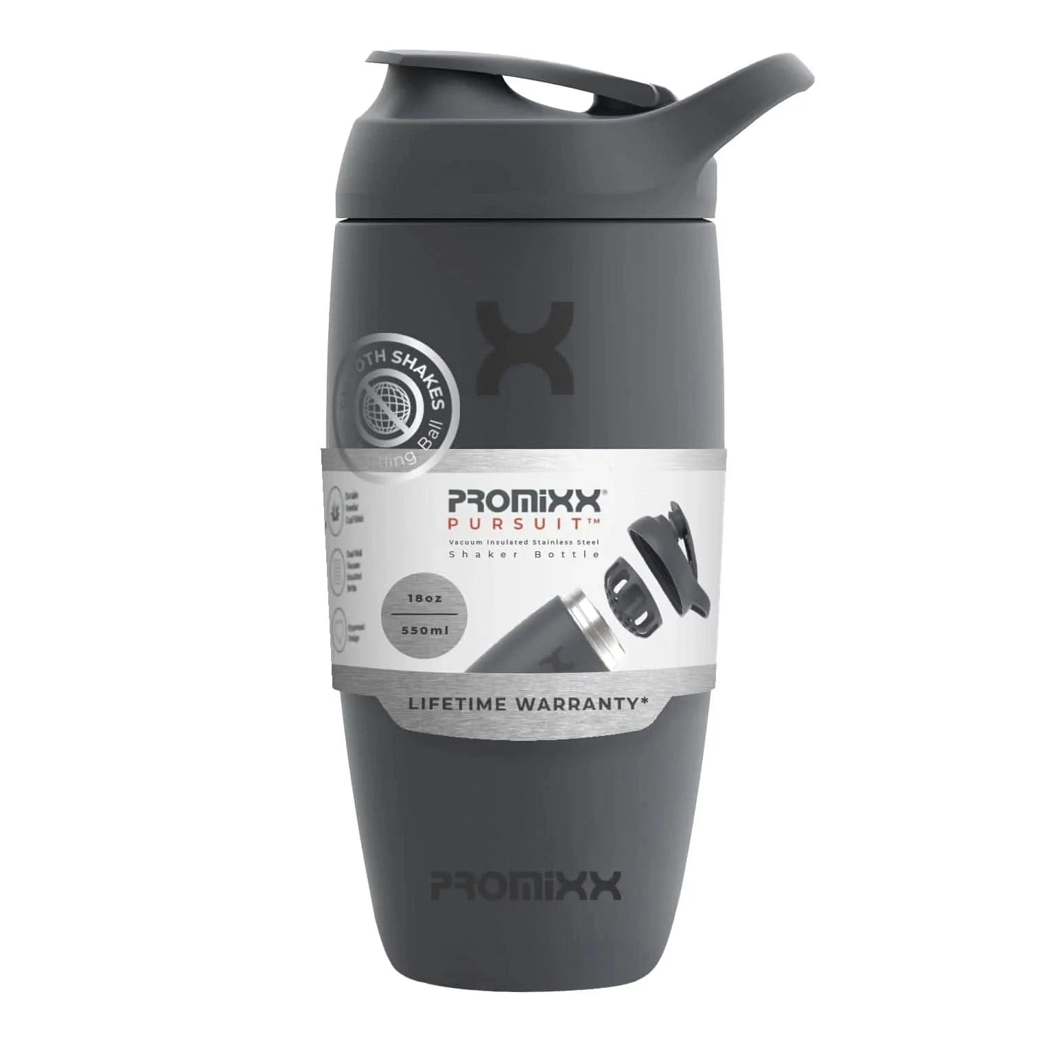 PROMiXX PURSUIT Insulated 550ml 550ml / Graphite Stainless Steel Shaker