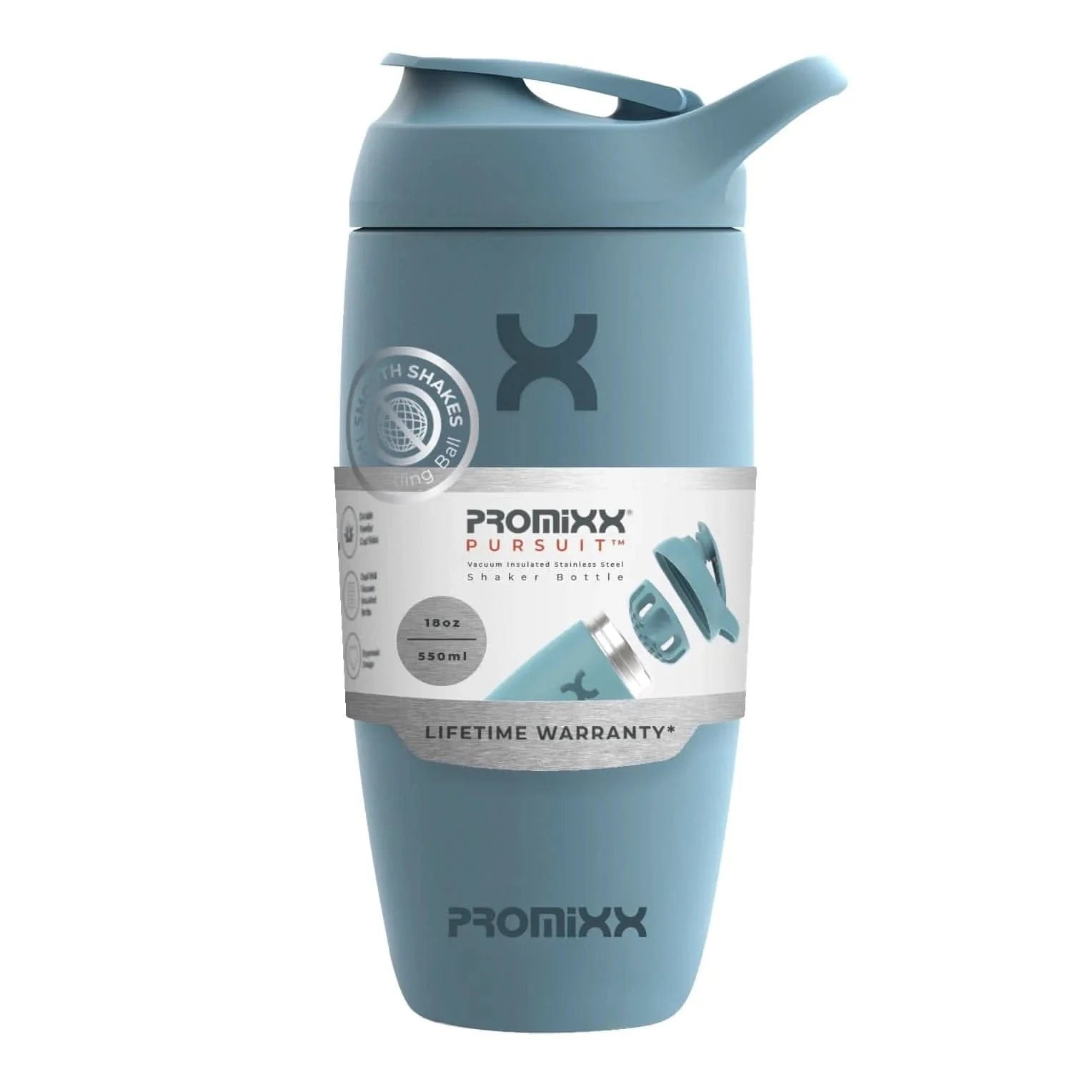 PROMiXX PURSUIT Insulated 550ml 550ml / Ocean Calm Blue Stainless Steel Shaker