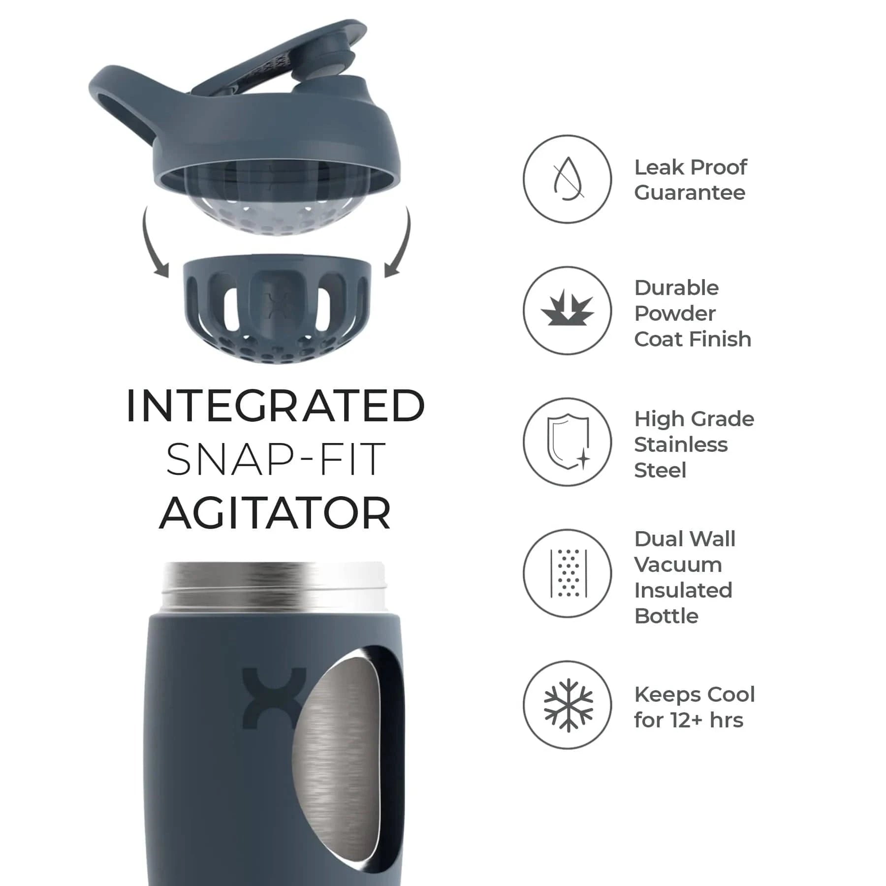 PROMiXX PURSUIT Insulated 550ml Stainless Steel Shaker