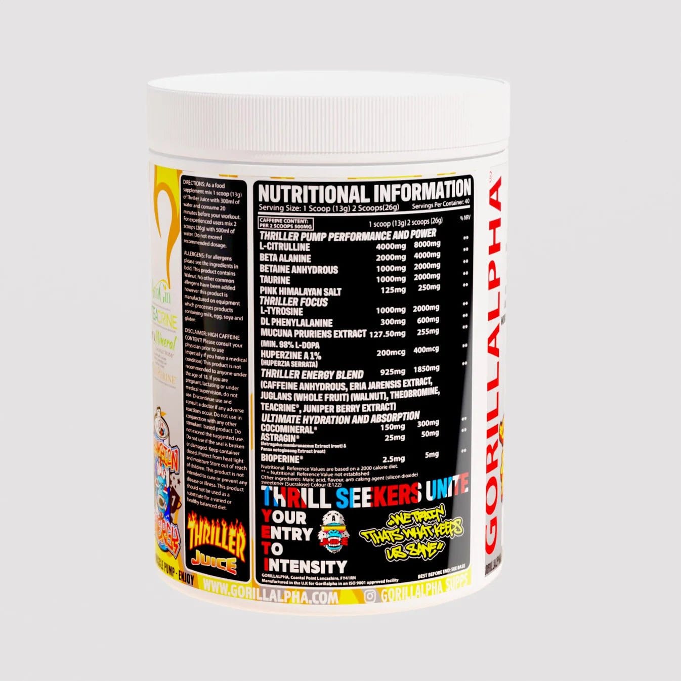 Gorillalpha Thriller Juice Pre Workout High Stim Pre Workout
