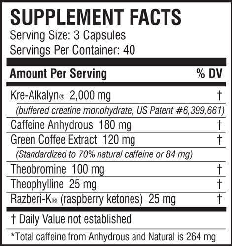 EFX Sports Kre-Alkalyn Hardcore 120 Capsules CREATINE
