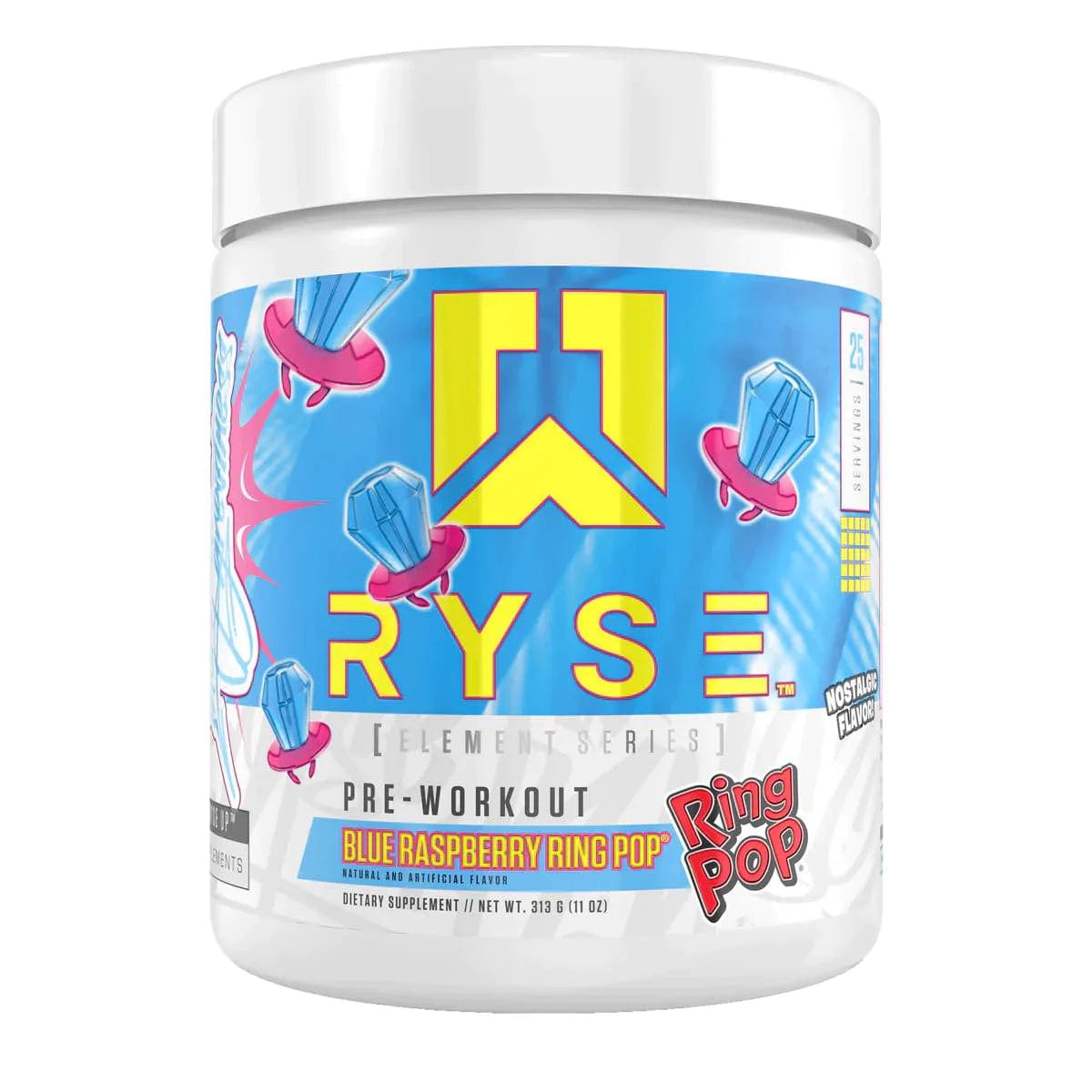 RYSE Pre-Workout - Element Series 25 servings / Blue Raspberry Ring Pop Pre-Workout